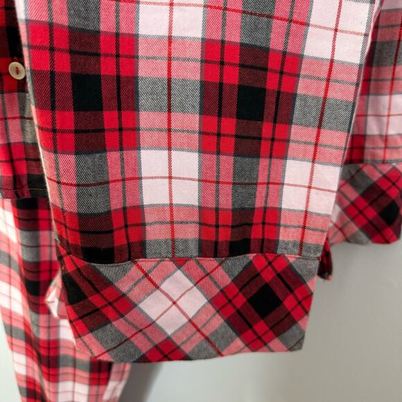 VICTORIA'S SECRET Cotton Red Plaid flannel Pajama Pants Set Long Sleeve M New - Picture 6 of 10